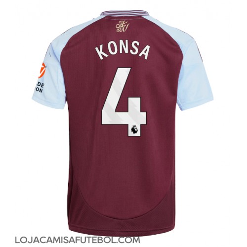 Camisa de Futebol Aston Villa Ezri Konsa #4 Equipamento Principal 2024-25 Manga Curta